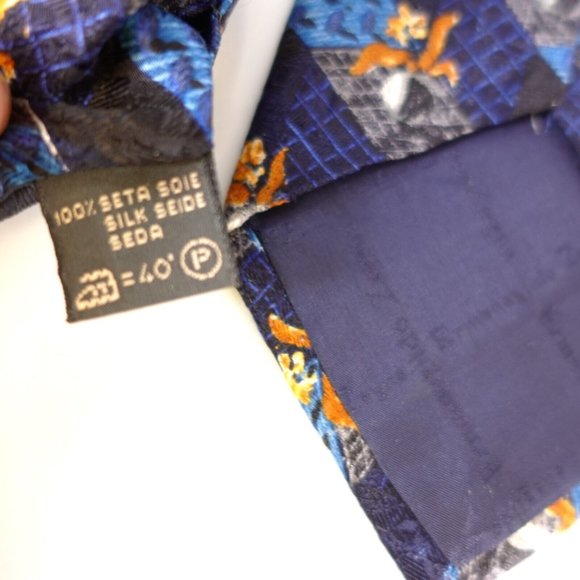 ERMENEGILDO ZEGNA Luxury Navy Multi Repp Stripe Oxford Tie Necktie Silk WIDE - Picture 7 of 11